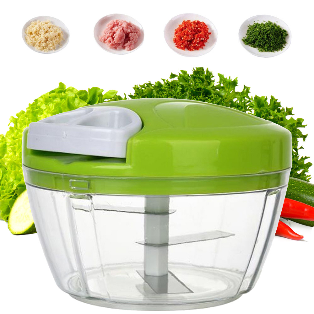 Pull String Manual Food Processor Hand Held Vegetable Chopper / Mincer /  Blender Choppers Green 