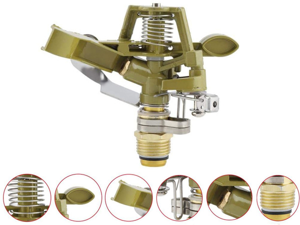 360° rotary pulsating metal lawn sprinkler