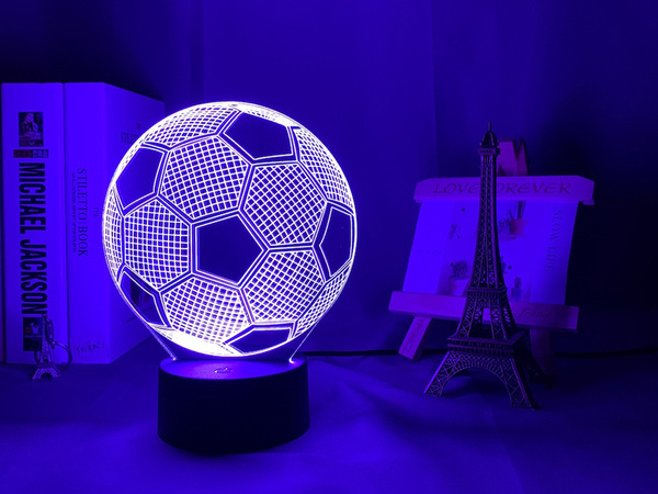 3d led football night light colours + remote control