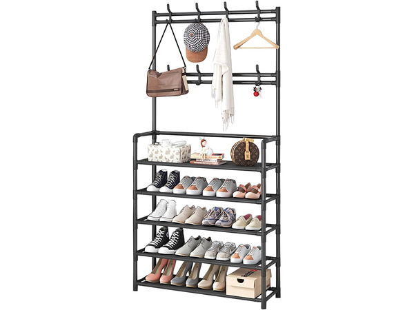 5-storey metal coat rack shoes handbags loft wardrobe