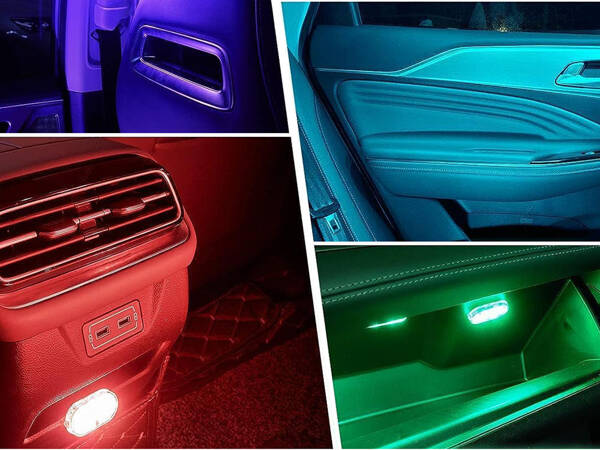 6 led lamp rgb car interior lighting wireless add-on