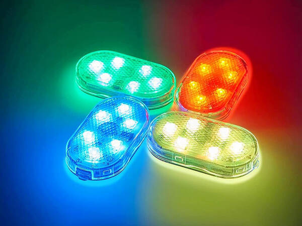 6 led lamp rgb car interior lighting wireless add-on