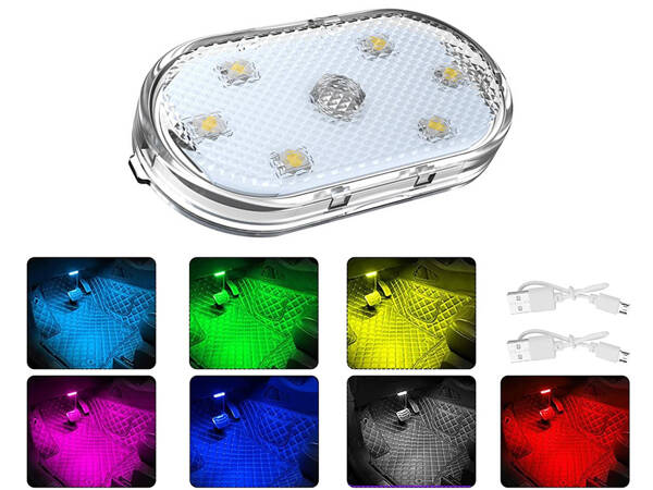 6 led lamp rgb car interior lighting wireless add-on