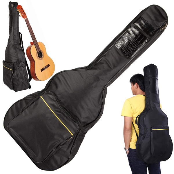 Acoustic classical guitar case with pockets braces guitar holder