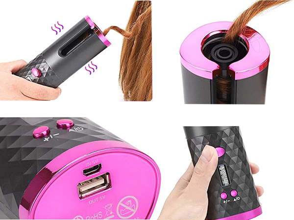 Automatic lcd rotary hair curler