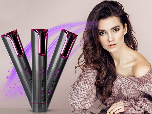 Automatic lcd rotary hair curler