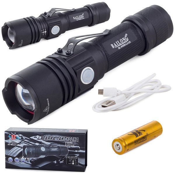 Bailong military flashlight cree usb xm-l3-u3 w556