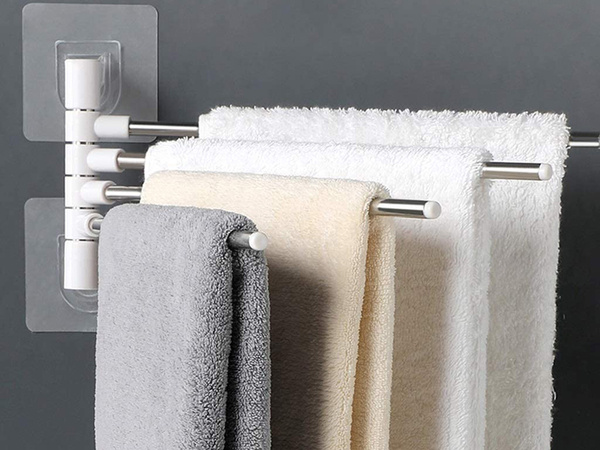 Bathroom towel rail swivel handle hook