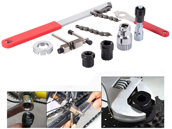 Bicycle tool kit crank chain spanner free sprocket