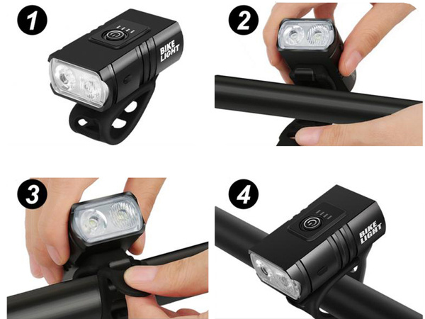 Bike light led t6 front rear usb battery