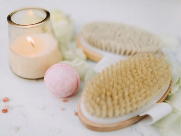 Body massage brush dry wet natural