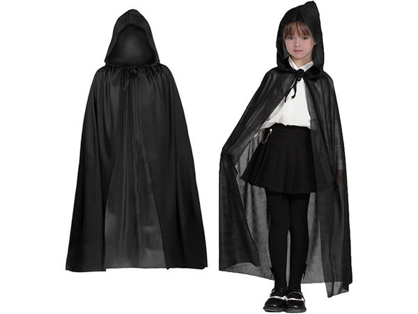 Cape halloween black hooded cloak disguise costume for child