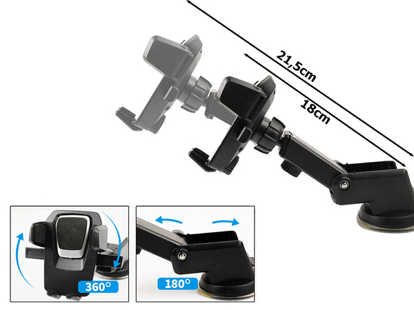 Car holder for telephone, windscreen, cockpit, strong