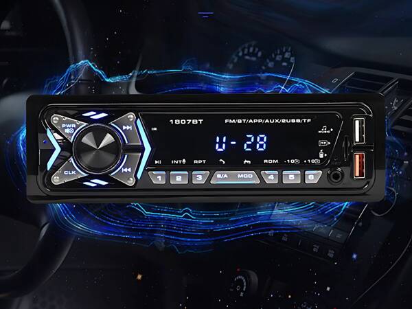 Car radio bluetooth usb aux sd 1-din speakerphone remote control