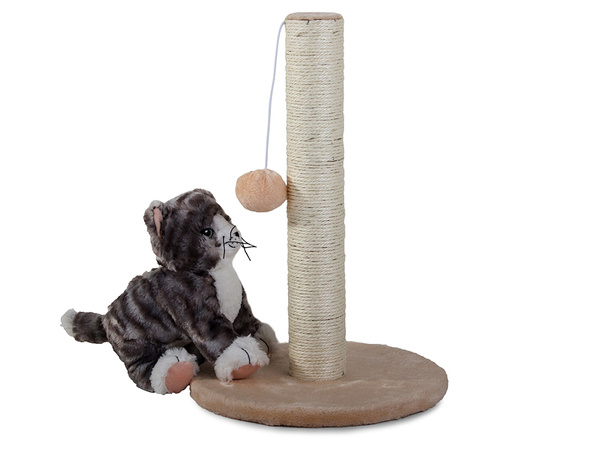 Cat scratcher cat post ball toy