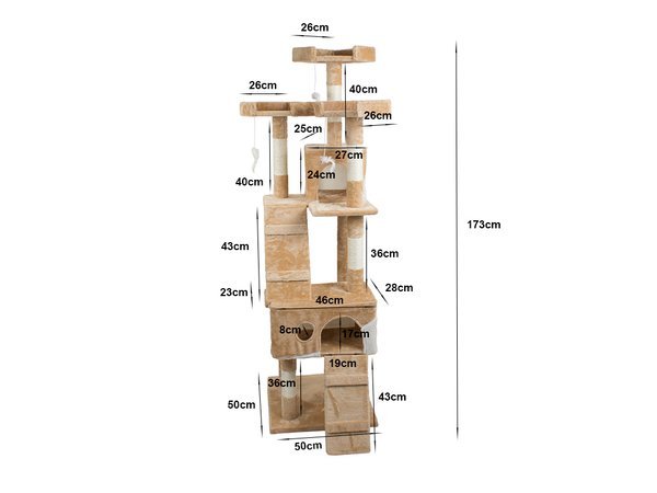 Cat scratcher tree house lair tower 173cm