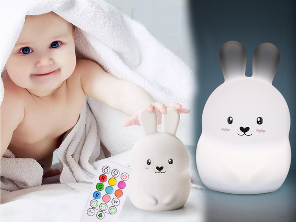 Children's night light led rabbit touch rgb remote control