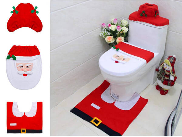 Christmas bathroom set michael rug toilet seat cover