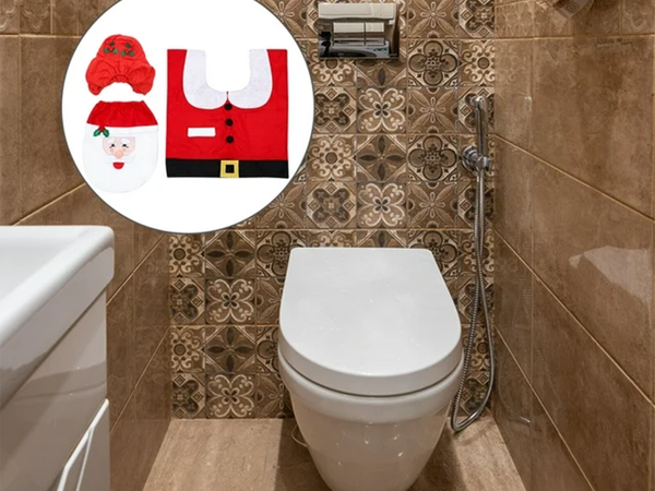 Christmas bathroom set michael rug toilet seat cover