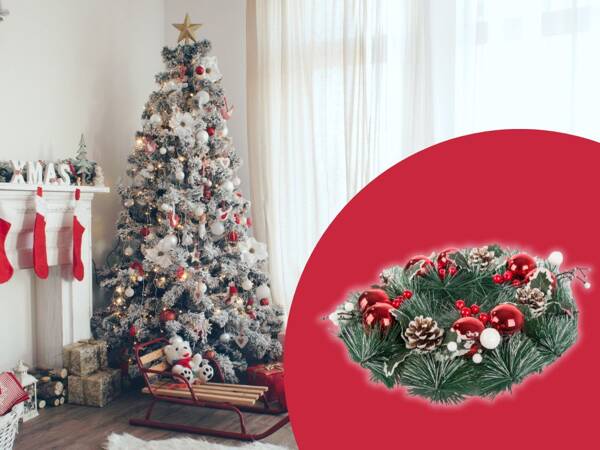 Christmas decorative garland red and white christmas decorative garland