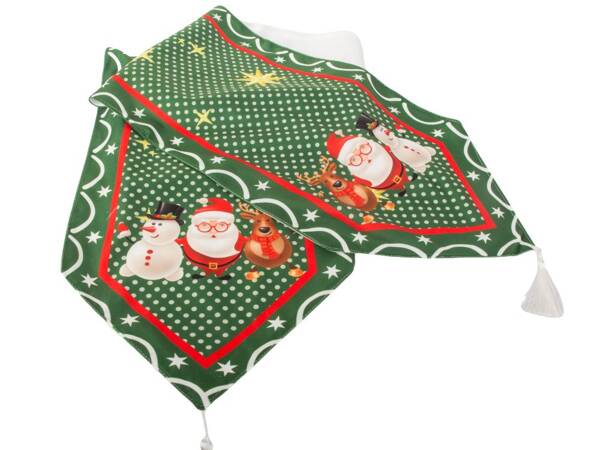 Christmas green table runner for christmas 205x35cm