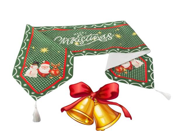 Christmas green table runner for christmas 205x35cm