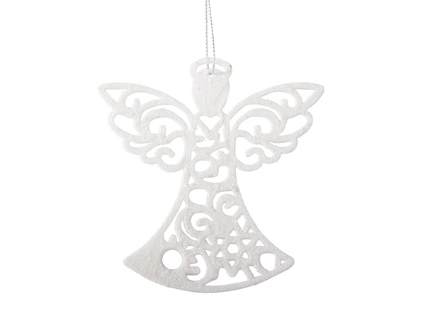 Christmas tree angel pendants 3pcs glitter baubles