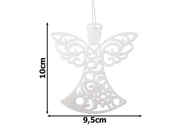 Christmas tree angel pendants 3pcs glitter baubles