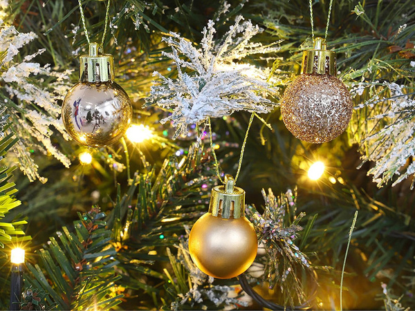 Christmas tree baubles 30pcs golden brilliant blinger matte