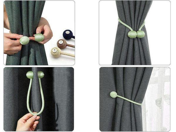 Decorative clips for curtains magnetically strong