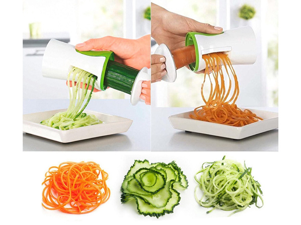 Decorative julienne spiral vegetable sharpener