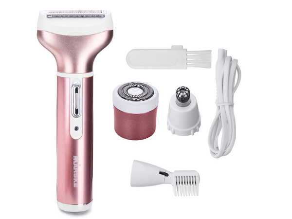 Depilator women's body shaver legs trimmer 4in1 interchangeable tips usb