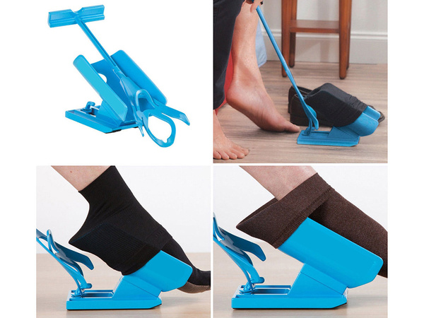 Device for putting on and taking off socks