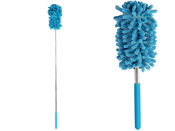 Dirt broom brush telescopic long folding microfibre