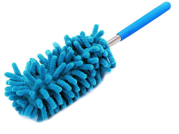 Dirt broom brush telescopic long folding microfibre