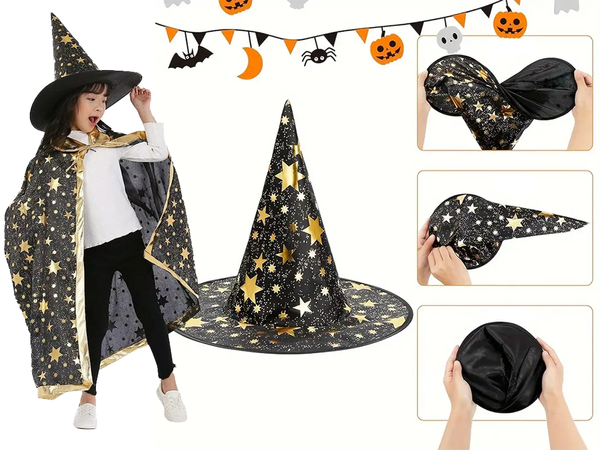 Disguise wizard costume halloween cape hat