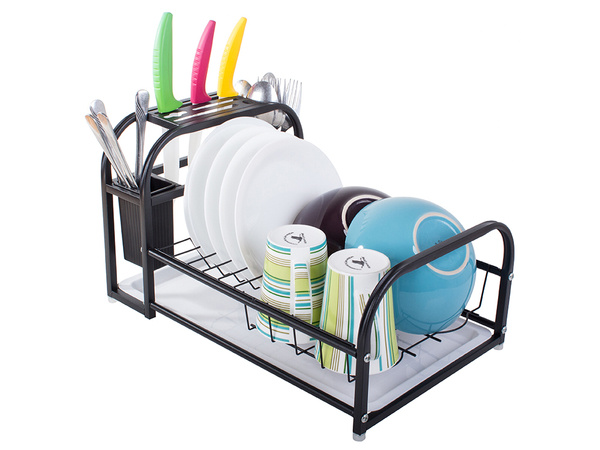 Dish drying rack with tray stand loft