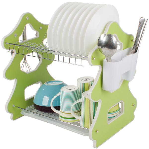 Dishwasher drying rack double-decker