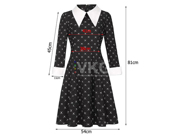 Dress wednesday addams costume kids halloween disguise 135