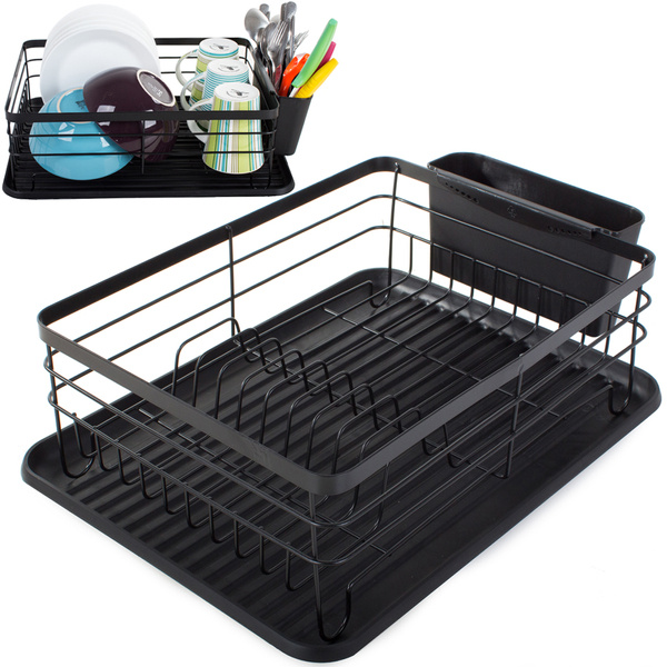 Drying rack dish drainer large tray