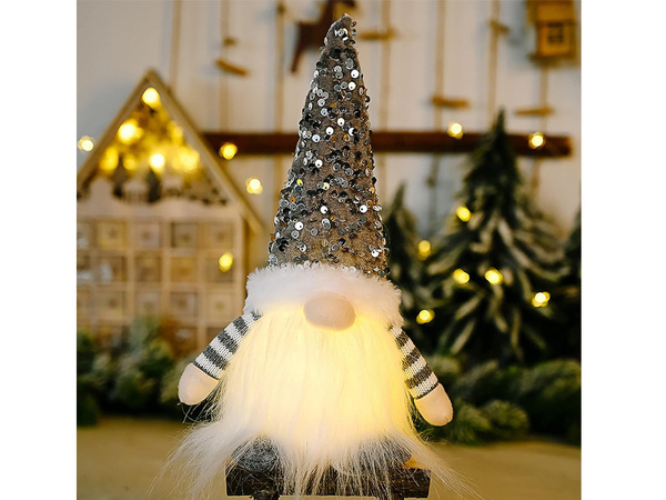 Dwarf gnome illuminated led belly christmas gnome under christmas tree