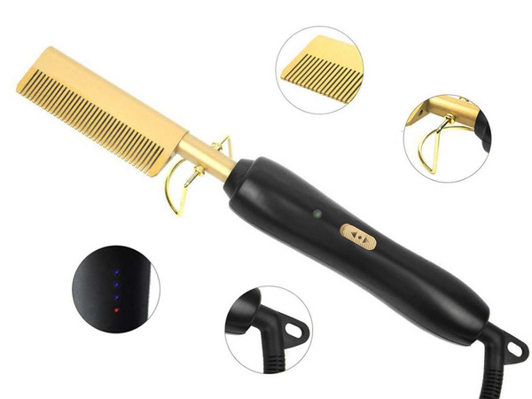 Electric comb hair straightener brush