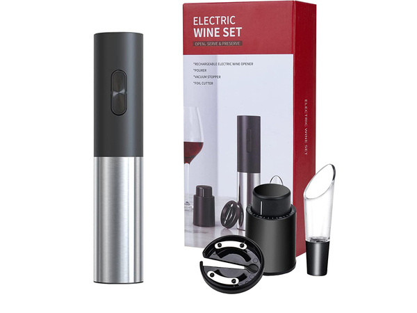 Electric corkscrew wine opener set