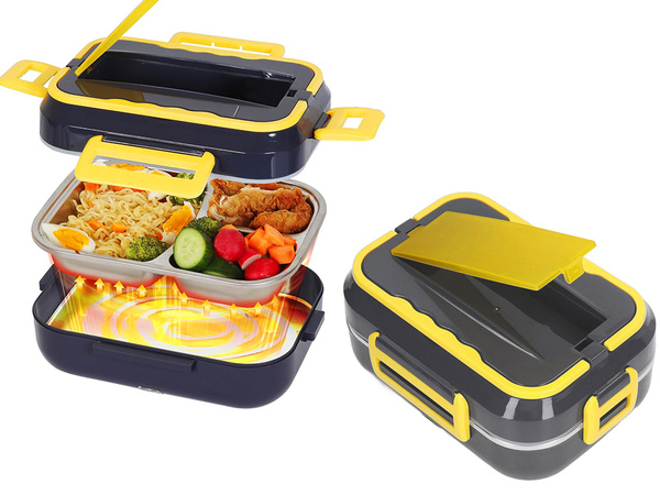 Electric lunchbox heated container for work truck lunches