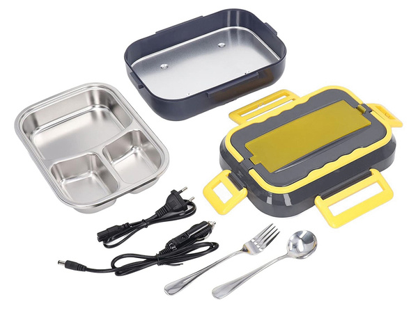 Electric lunchbox heated container for work truck lunches