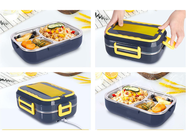 Electric lunchbox heated container for work truck lunches