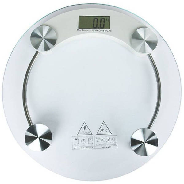 Electronic bathroom scale 180 kg glass lcd