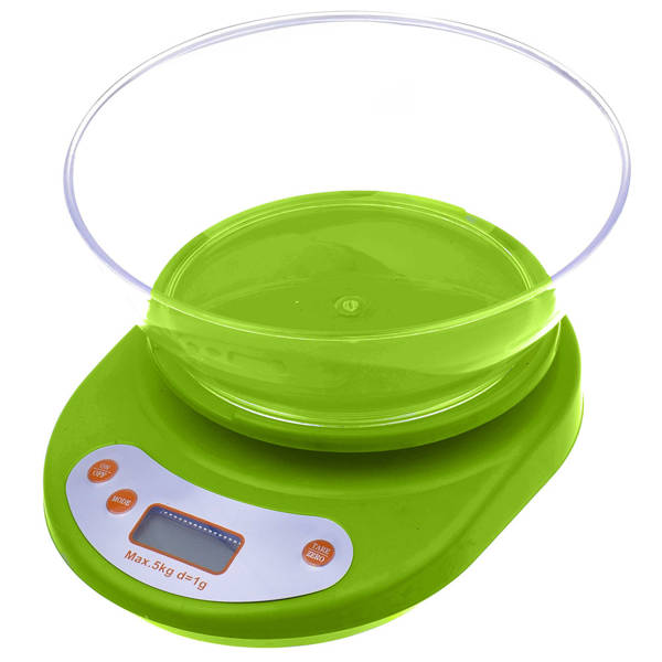 Electronic kitchen scale with a bowl 5 kg lcd