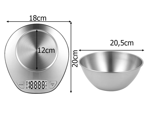 Electronic kitchen waiter with 5kg/1g digital precision metal balance