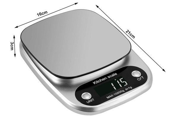 Electronic kitchen weights lcd household accurate precision up to 10kg 1g